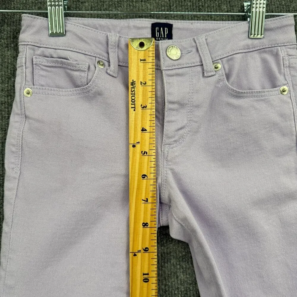 Gap Girls Super Skinny Jeans Size 8 Lavender Stretch Denim Adjustable Waist